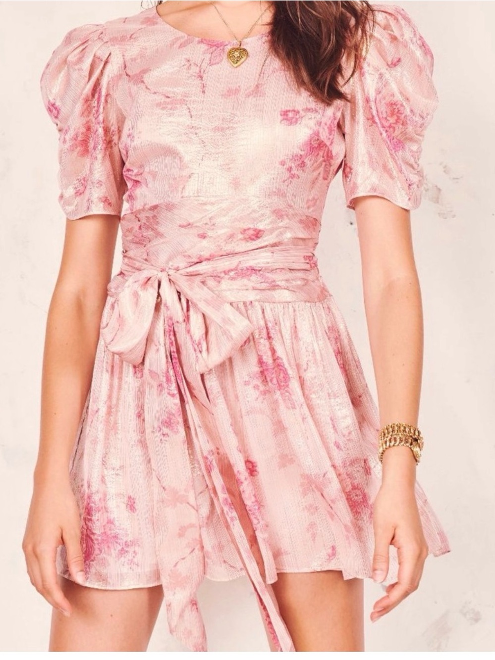 LoveShackFancy Mercy Mini Dress in Pink Size 10